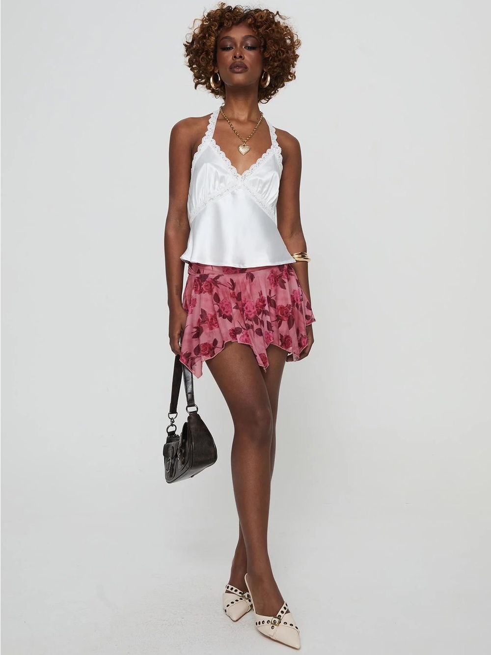 Princess Polly Perezie Pink Floral Mini Skirt Size 10 NWT